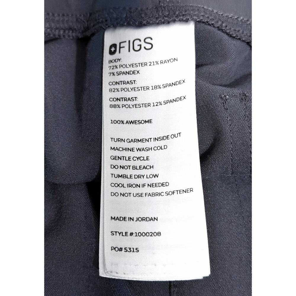 FIGS Zamora Jogger Scrub Pant Women S Gray Pocket Drawstring Elastic Waist Logo - Picture 10 of 15